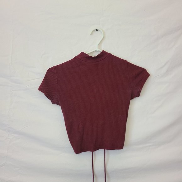 Garage Lace Up Cropped Tee - Picture 1 of 2